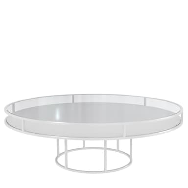 CORNELL KIDS white and white round table with glasstop