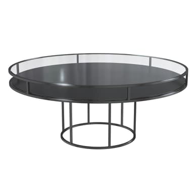 CORNELL black and black round table with glasstop