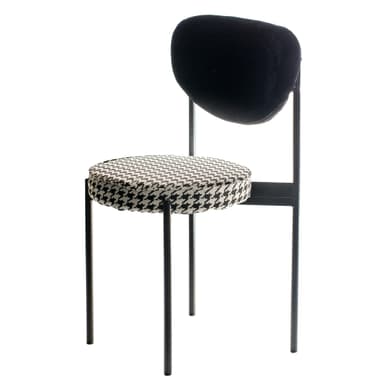 TEMPO chair black with PIED-DE-POUL seat and BLACK back