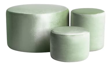 NORMAN ice fern pouf, set of 3