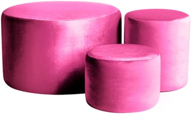 NORMAN barbie pink pouf, set of 3