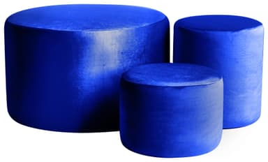 NORMAN royal blue pouf, set of 3