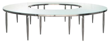 GABLE silver and white wave table — 4 section
