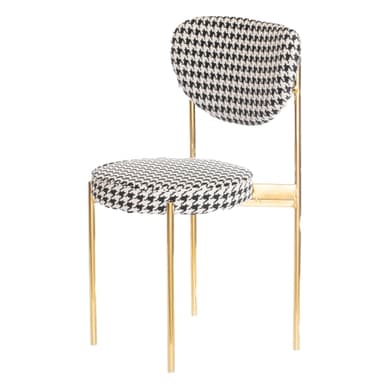 TEMPO chair gold with PIED-DE-POUL back and seat