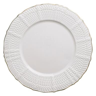 NEW! MATILLA white dining plate with gold rim