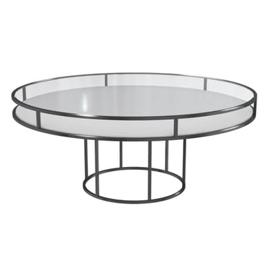 CORNELL black and white round table with glasstop