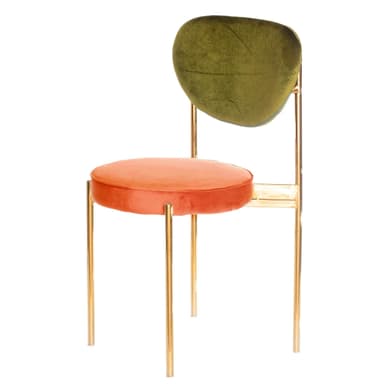 TEMPO chair gold with PUMPKIN seat and GREEN back