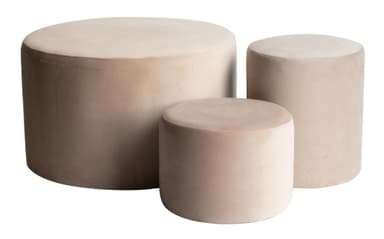 NORMAN beige pouf, set of 3