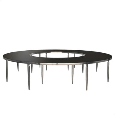 GABLE silver and black wave table — 4 section