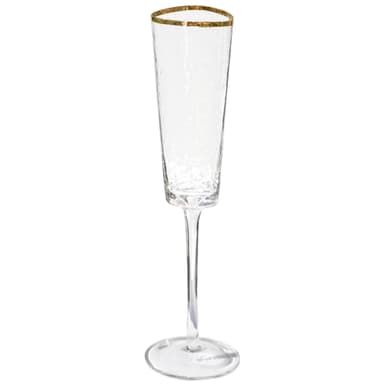 NEW! EVANS flute glass with gold rim