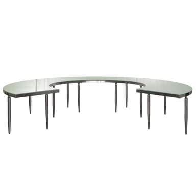 GABLE silver and white wave table — 3 section