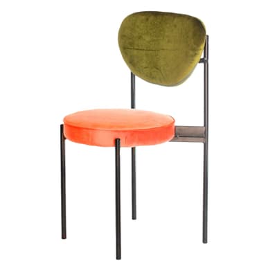 TEMPO chair black with PUMPKIN seat and GREEN back