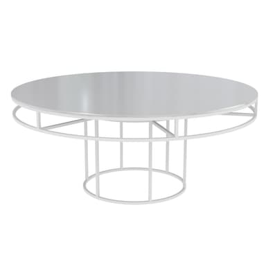 CORNELL white round table with mdf white top