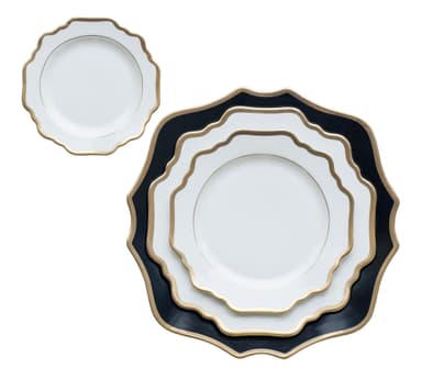 ALLEN black and white plate, set of 4
