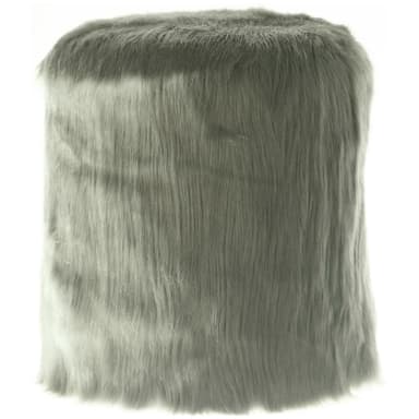 NORMAN green fur pouf medium