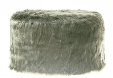NORMAN green fur pouf large