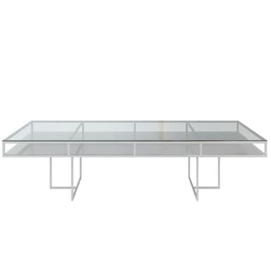 CORNELL KIDS white-white rectangular table with glasstop