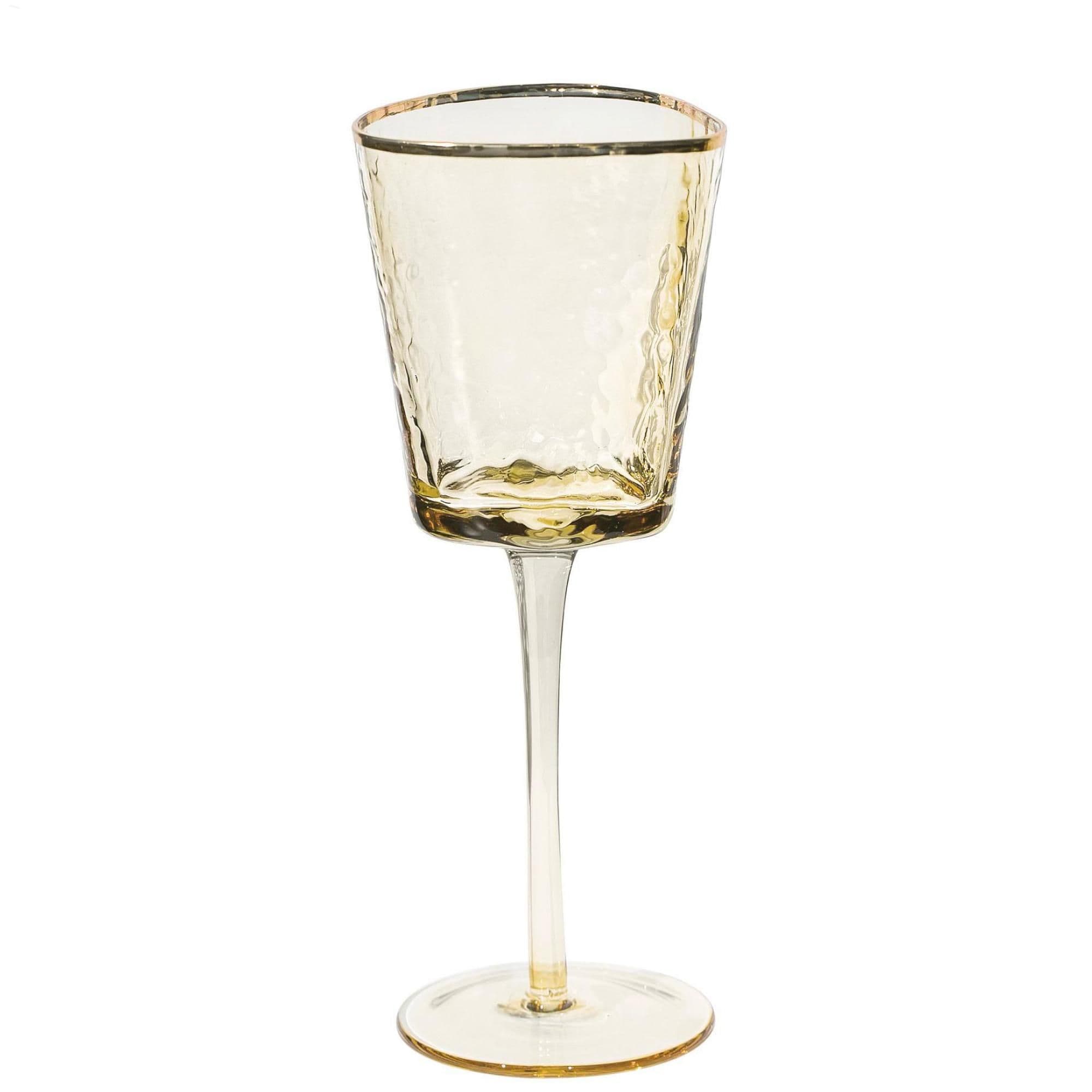 NEW! EVANS amber glass with gold rim