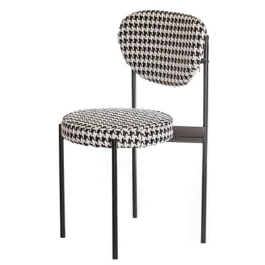 TEMPO chair black with PIED-DE-POUL back and seat