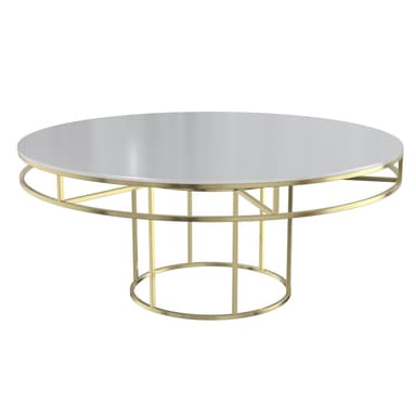 CORNELL gold round table with mdf white top
