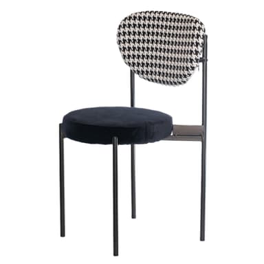 TEMPO chair black with BLACK seat and PIED-DE-POULE back
