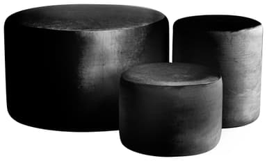 NORMAN black pouf, set of 3