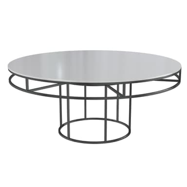 CORNELL black round table with mdf white top