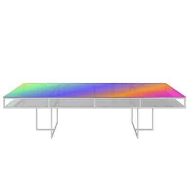 CORNELL KIDS white rectangular table with rainbow top