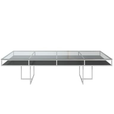 CORNELL KIDS white-black rectangular table with glasstop