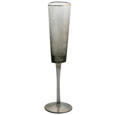 NEW! EVANS flute smoke glass with gold rim