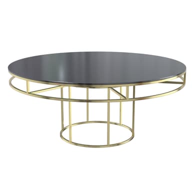 CORNELL gold round table with mdf black top