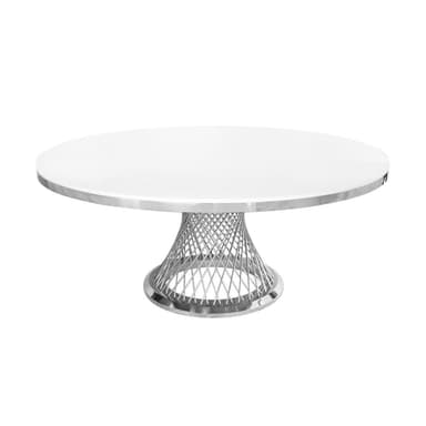HEROLD silver table with white top