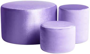 NORMAN ice lavender pouf, set of 3