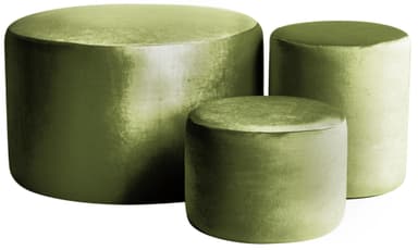 NORMAN ice green pouf, set of 3