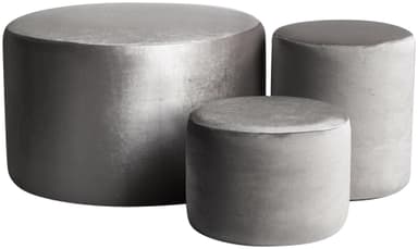 NORMAN ash-grey pouf, set of 3