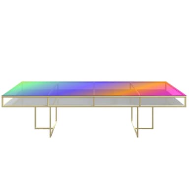 CORNELL KIDS gold rectangular table with rainbow top