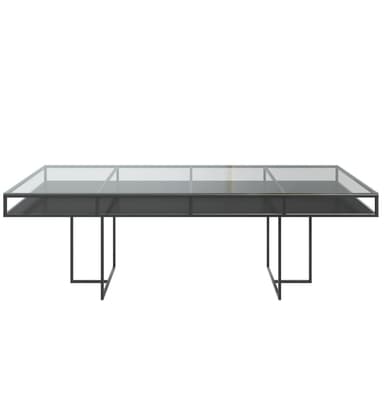 CORNELL black and black rectangular table with glasstop