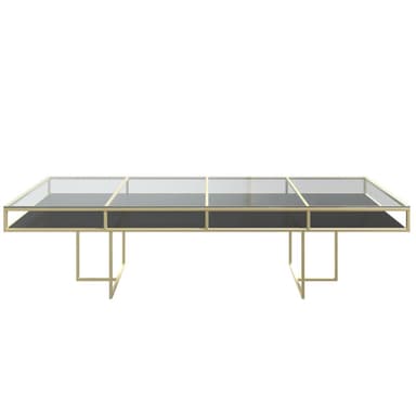 CORNELL KIDS gold-black rectangular table with glasstop