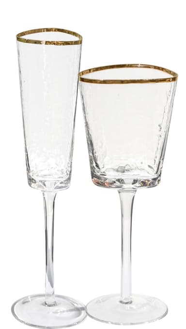 NEW! EVANS glass with gold rim, set of 2