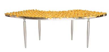 NEW! GABLE-KIPNIS silver and orange wave table — 1 section