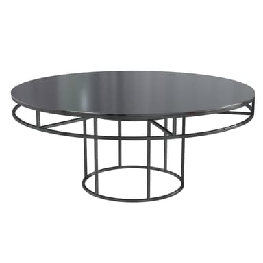 CORNELL black round table with mdf black top