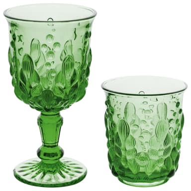TILL green glass, set of 2