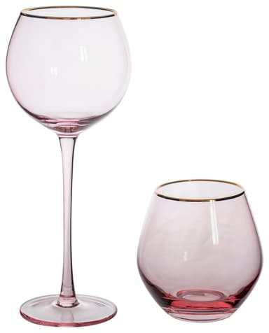 ALONSO pink glass, set of 2