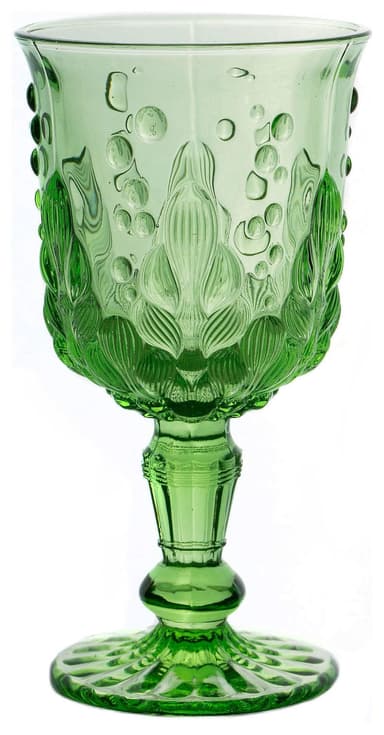 TILL green goblet glass