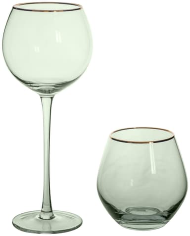 ALONSO green glass, set of 2