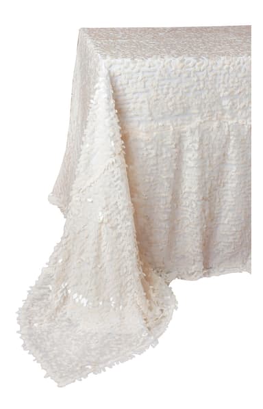 NOTE ivory rectangular sequined tablecloth