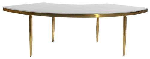  GABLE gold and white velvet wave table — 1 section