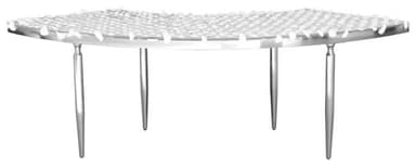 GABLE-KIPNIS silver and white wave table — 1 section