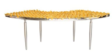 GABLE-KIPNIS silver and orange wave table — 1 section