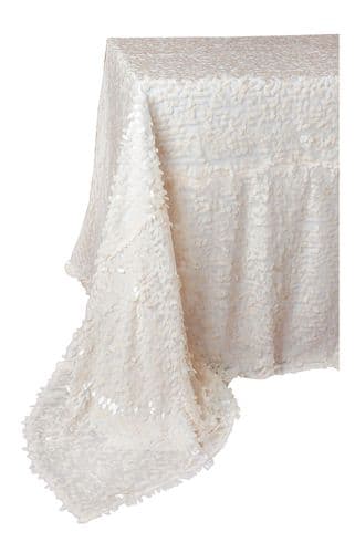NOTE ivory rectangular sequined tablecloth